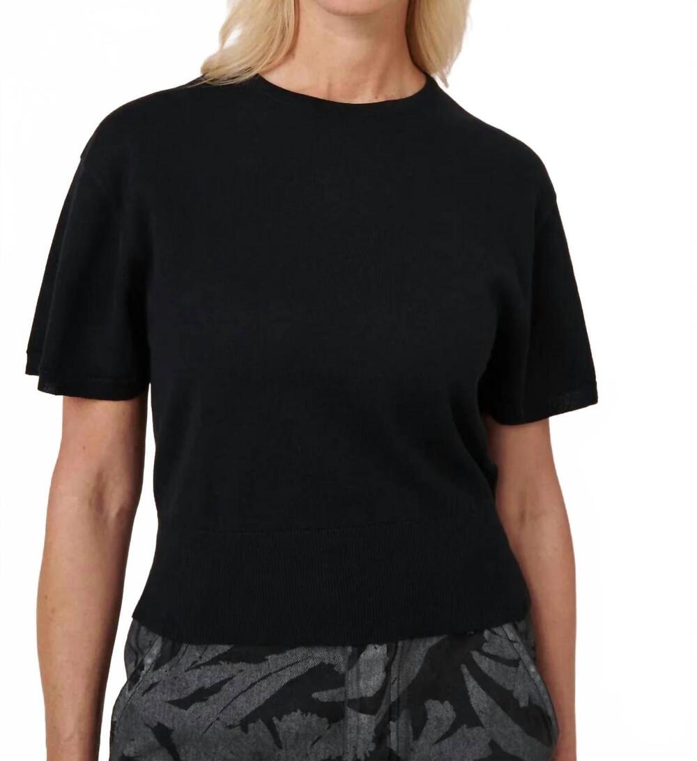 NEW KOWTOW silhouette short sleeve top in black
